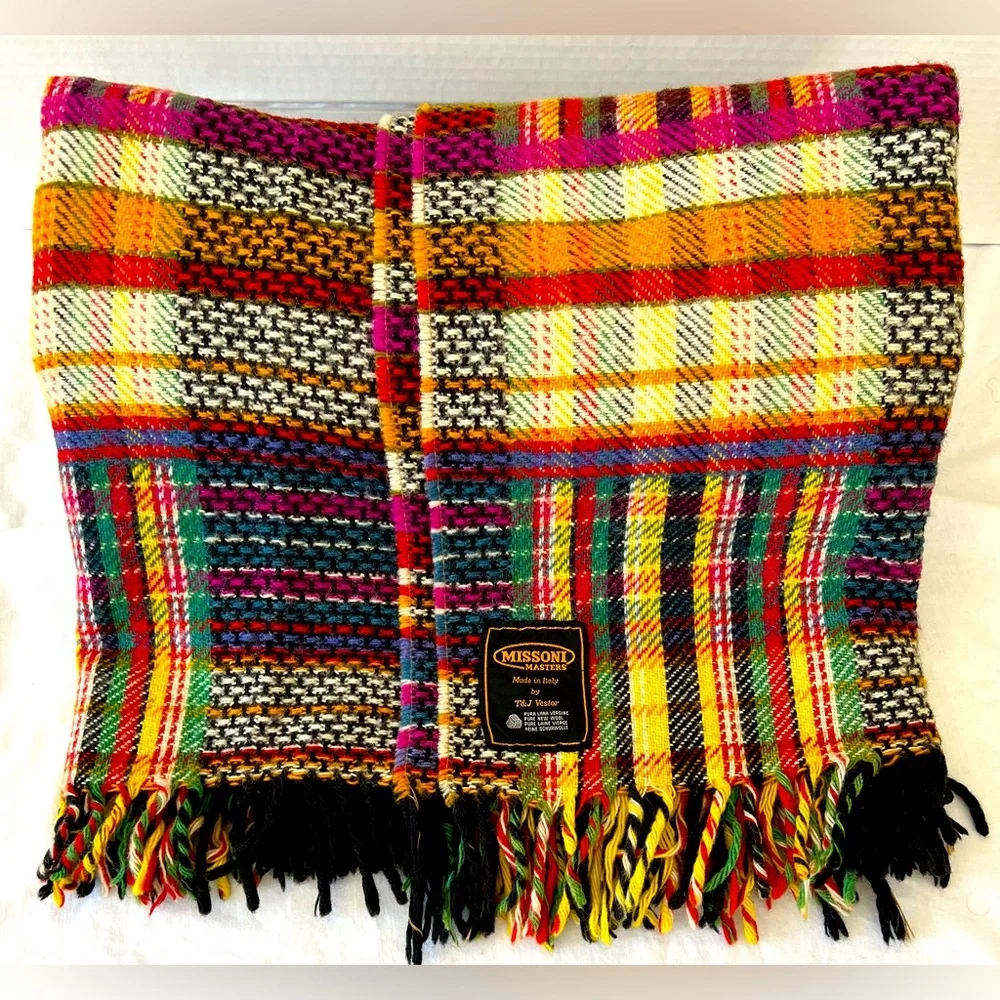 Missoni Masters Vintage Made in Italy by T&J Vestor Wool Throw Blanket
